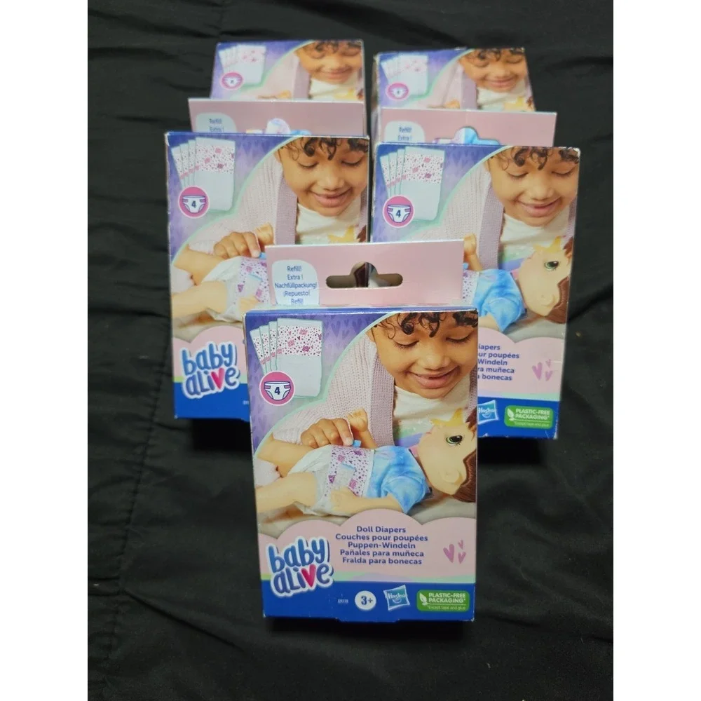 Baby Alive Doll Diapers Refill 4 Pack for 12 Inch Drinking Wetting Dolls E9119